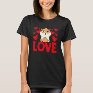 Camiseta Dia dos Namorados Corações Amor Porquinho-da-índia