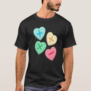 Camiseta Dia dos Namorados Corações Com Símbolos Matemático
