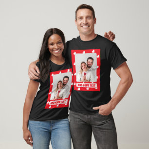 Camiseta Dia dos Namorados Corações Felizes Padrão de Amor 
