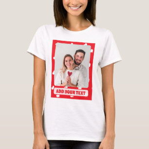 Camiseta Dia dos Namorados Corações Felizes Padrão de Amor 