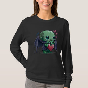 Camiseta Dia dos Namorados Cthulhu Fofo Único