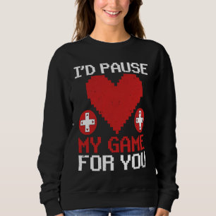 Camiseta Dia dos Namorados de Video Game Eu Pausaria Meu Jo