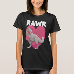Camiseta Dia dos Namorados Dinossauro RAWR T rex Amante Tir