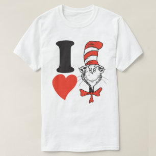 Camiseta Dia dos Namorados do Dr. Seuss Eu Amo o Gato no