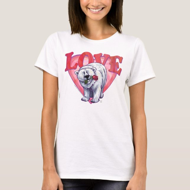 Camiseta Dia dos namorados do urso polar (Frente)