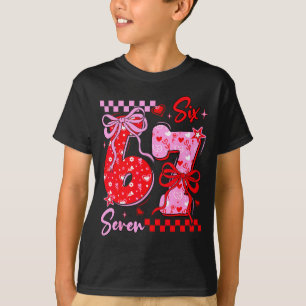 Camiseta Dia dos Namorados engraçado 67 Meme 6 7 Arco de Va