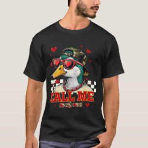 Camiseta Dia dos Namorados Engraçado Menino Caça Pato Me Ch
