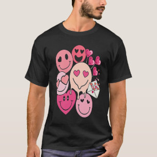 Camiseta Dia dos Namorados engraçado sorriso retrô coração 