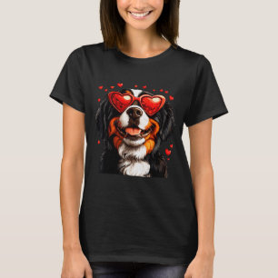 Camiseta Dia dos Namorados Fã de Cachorro Bernês Montanhês