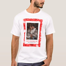 Camiseta Dia dos Namorados Feliz Corações Vermelhos Elegant