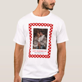 Camiseta Dia dos Namorados Feliz Corações Vermelhos Elegant