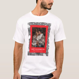 Camiseta Dia dos Namorados Feliz Corações Vermelhos Elegant