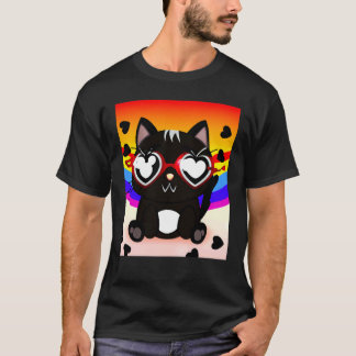 Camiseta Dia dos Namorados Gatinho Preto 2023 Gato Dia dos