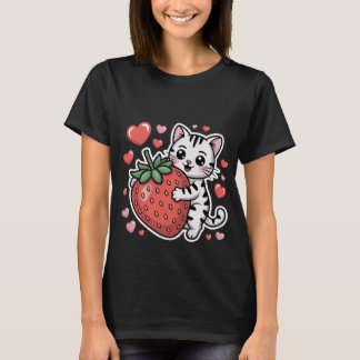 Camiseta Dia dos Namorados Gato Branco Amor Você Coração Ar