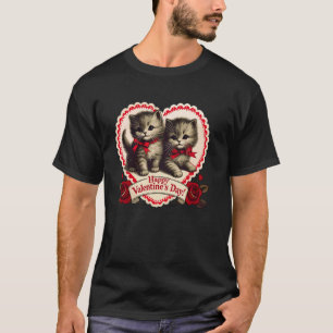 Camiseta Dia dos Namorados Gato Gatito Retro Val