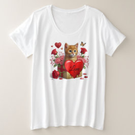 Camiseta Dia dos Namorados Gato Gingeiro Amantes de Gatos