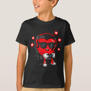 Camiseta Dia dos namorados jogador coração jogos meninos cr