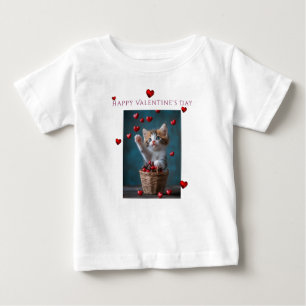 Camiseta Dia dos Namorados Laço de Coração de Renda Rosa em