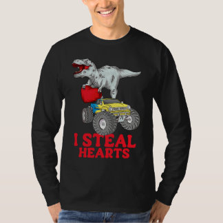 Camiseta Dia dos Namorados Meninos Dinossauro rex Eu Roubo 
