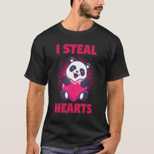 Camiseta Dia dos Namorados Panda Urso Animal Eu Roubo Coraç