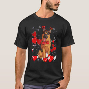 Camiseta Dia dos Namorados pastor alemão Coração Dia do Amo