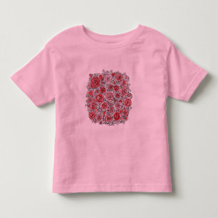 Camiseta Dia dos Namorados Rosas Vermelhas e Rosadas Coraçõ