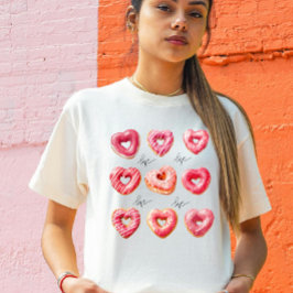 Camiseta Dia dos Namorados Rosquinha Amor Comida Amante 