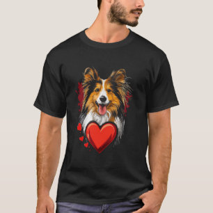 Camiseta Dia dos Namorados Shetland Sheepdog, Cachorro