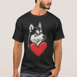 Camiseta Dia dos Namorados Siberian Husky