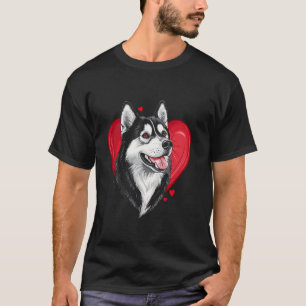 Camiseta Dia dos Namorados Siberian Husky Vector
