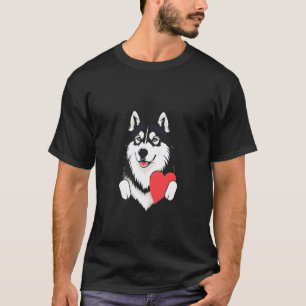 Camiseta Dia dos Namorados Siberiano Husky Amor Engraçado