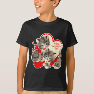 Camiseta Dia dos Namorados Vintage Gato Gatito Retro Val