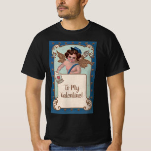 Camiseta Dia dos Namorados Vintage, Querubim com Cartas de 