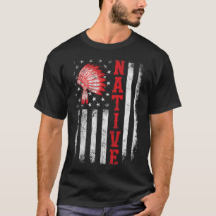 Camiseta Dia dos Nativos Americanos Bandeira EUA Cherokee I
