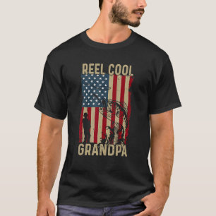 Camiseta Dia dos Pais Carretel de Pesca Avô Legal Americano