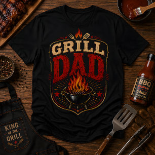 Camiseta Dia dos Pais Churrasco Vintage BBQ Retro