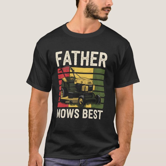 Camiseta Dia dos Pais Cortando a Grama Pai Presente Engraça (Frente)