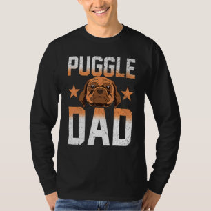 Camiseta Dia dos Pais de Cães Masculino Pai Puggle Dono de 