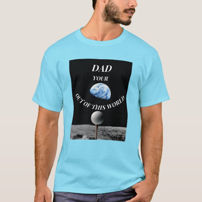 Camiseta Dia dos Pais de Golfe Espacial  (Frente)