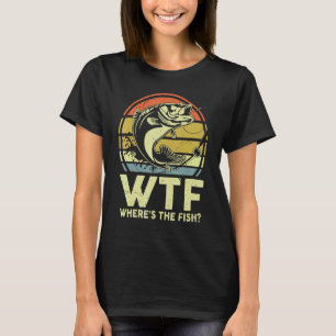 Camiseta Dia dos Pais de pesca masculino Wtf Cadê o Peixe