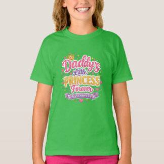 Camiseta Dia dos Pais Design de Amor Fofo Papai e Filha
