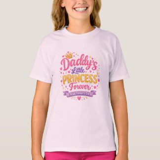 Camiseta Dia dos Pais Design de Amor Fofo Papai e Filha