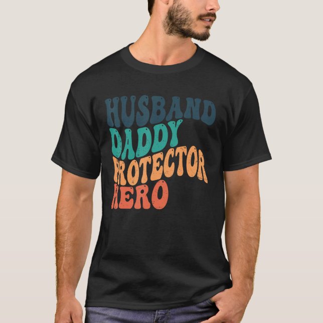 Camiseta Dia dos Pais do Herói do Pai do Marido (Frente)