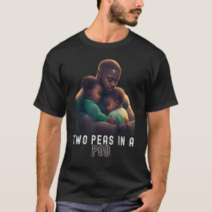 Camiseta Dia dos Pais do Pai de Gêmeos Negros, Duas Ervilha
