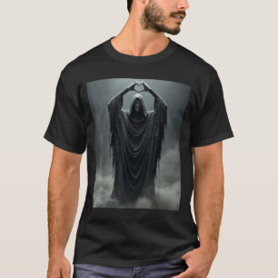 Camiseta Dia dos pais engraçado fantasma coração mãos rosto