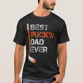 Camiseta Dia dos Pais Engraçado Pai de Hockey Melhor Puck'N