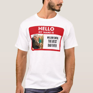 Camiseta Dia dos Pais   Etiqueta Personalizada com Nome e F