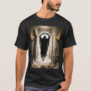 Camiseta Dia dos pais fantasma coração mãos horror assustad