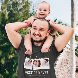Camiseta Dia dos Pais | Melhor Pai do Mundo 3 Colagem de Fo
