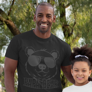 Camiseta Dia dos Pais   PaBear   Black ON Black Modern